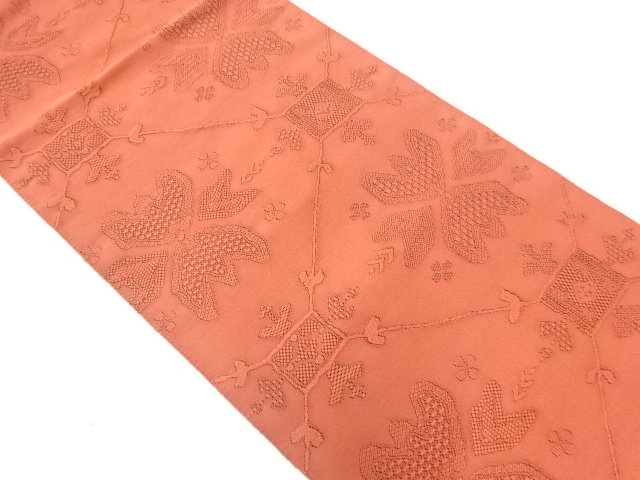 JAPANESE NAGOYA OBI / WOVEN FLOWER SHOKKO PATTERN